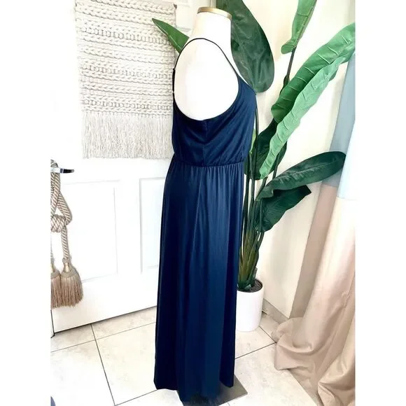 MOSSIMO Women's Long Maxi Dress Size 18/20 Stretchy Soft Knit Spaghetti Straps - Picture 2 of 8
